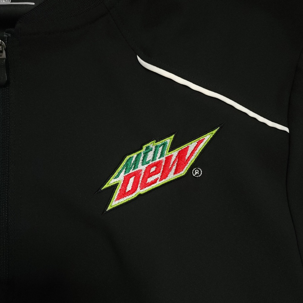 Under Armour Pullover Men Medium Black Mountain Dew Quarter Zip Windbreaker L/S - Picture 3 of 11